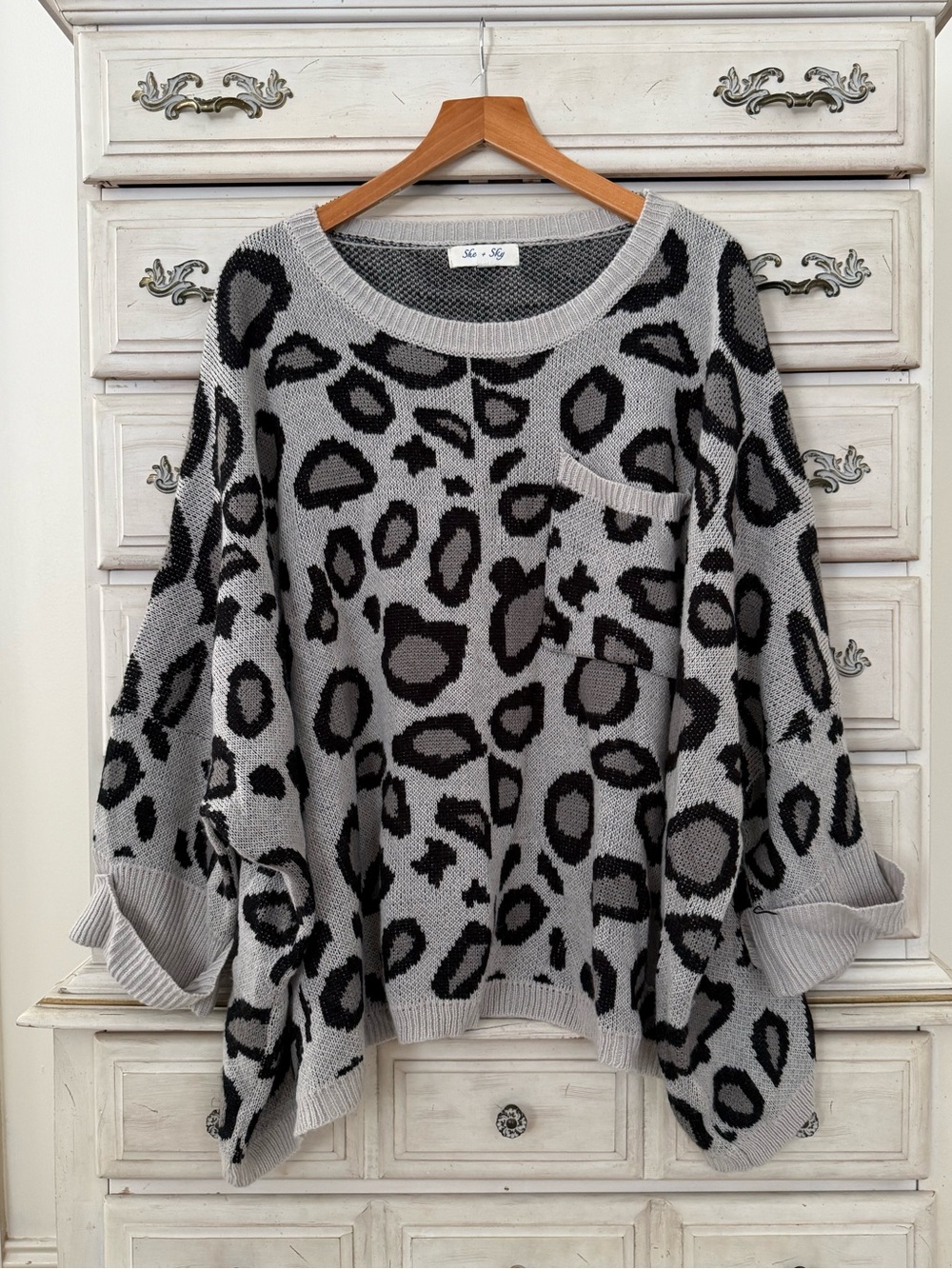 Vici Snow Leopard Knit Sweater